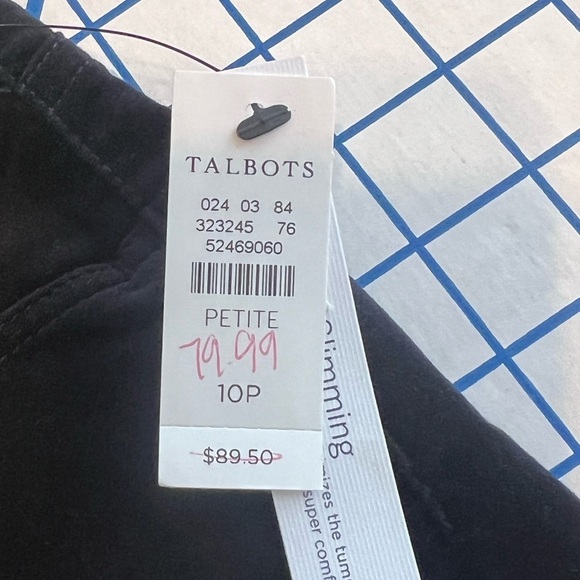 NWT TALBOTS FLAWLESS HI RISE STRAIGHT LEG BLACK VELVET 5pk PANTS SZ 10p - Picture 10 of 10